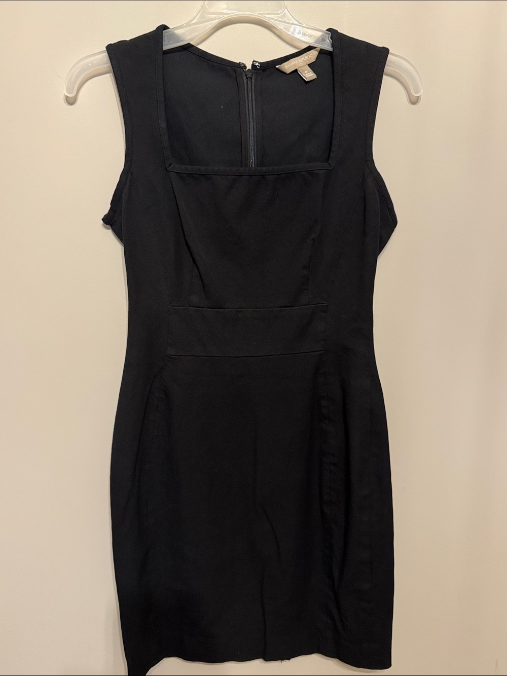 Banana Republic Black Square-Neck Sheath Midi Dress